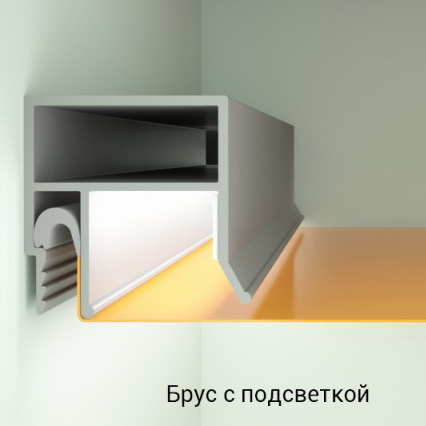 Профиль Брус с подсветкой Apply Профиль алюминиевый, Брус с подсветкой, Apply 2,0м — изображение 1