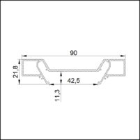 Профиль LumFer МК 01 (мини карниз) однорядный чертеж
