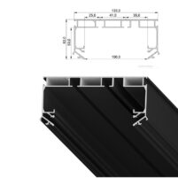 Профиль LumFer SK02 (скрытый карниз) чёрный 3,2м