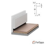 ПП 30 Теневой плинтус для пола и гипсокартона чёрный