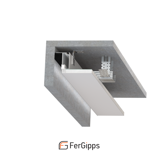 БП 80 - Парящий профиль для гипсокартона FerGipps, белый 2м БП 80 - Парящий профиль для гипсокартона FerGipps, белый 2м