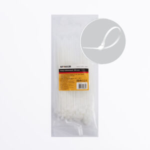 Хомут нейлоновый (стяжка) STEKKER 2,5x150 мм, белый, упаковка 100 шт.