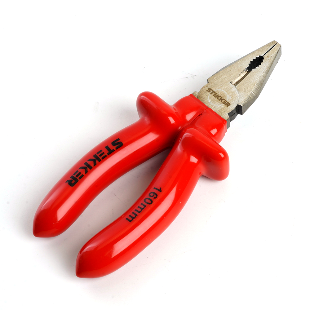 Плоскогубцы диэлектрические STEKKER, 160мм, PLE1-160-S Плоскогубцы диэлектрические STEKKER, 160мм, PLE1-160-S — изображение 1