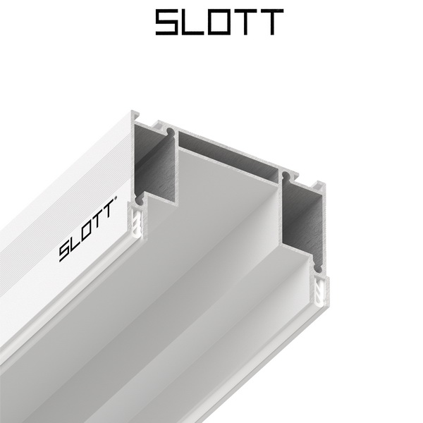 Профиль SLOTT Intruder для однофазного трека, скрытый фиксатор, белый, 200см Профиль SLOTT Intruder для однофазного трека, скрытый фиксатор, белый, 200см