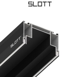 Профиль SLOTT Intruder для однофазного трека, скрытый фиксатор светильника, черный, 200см