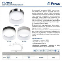 Светильник потолочный Feron HL453 12W, 230V, GX53, хром 41285 — изображение 2