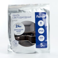 Светодиодная LED лента COB, Feron LS530, 320SMD(2110)/м 8Вт/м 24V 4000К — изображение 2