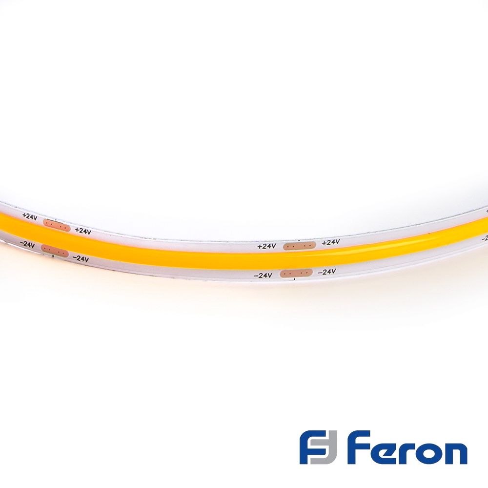 Светодиодная LED лента COB, Feron LS530, 320SMD(2110)м 8Втм 24V 6500К 1-2 Светодиодная LED лента COB, Feron LS530, 320SMD(2110)/м 8Вт/м 24V 6500К — изображение 1