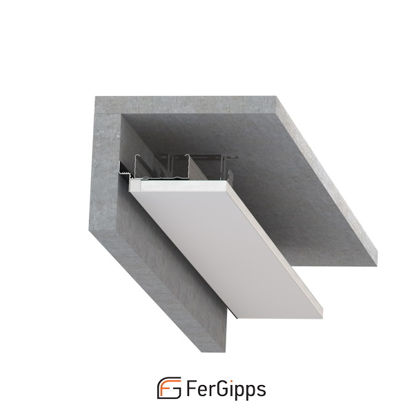 ТП 12 - Парящий профиль для гипсокартона FerGipps, чёрный 2м ТП 12 - Парящий профиль для гипсокартона FerGipps, чёрный 2м