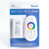 Контроллер RGB, Feron, LD63 (72-144W) для светодиодной ленты, сенсорный белый с пультом, 48030 — изображение 2