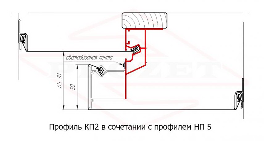 Профиль КП 2 в сочетании с НП 5 Прозет