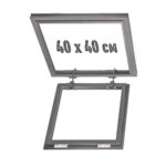 Скрытый люк для натяжного потолка 40х40 без подсветки на петлях