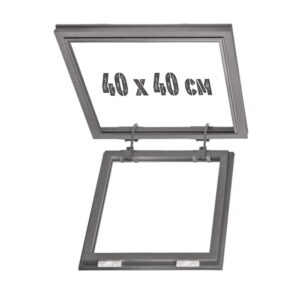 Скрытый люк для натяжного потолка 40х40 без подсветки на петлях