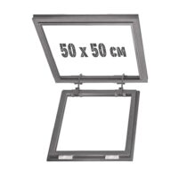 Скрытый люк для натяжного потолка 50х50 без подсветки на петлях
