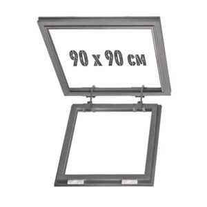 Скрытый люк для натяжного потолка 90х90 без подсветки на петлях NOVA