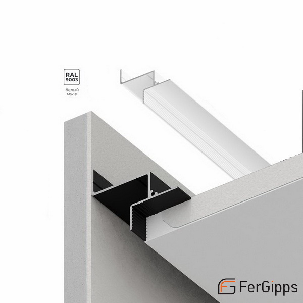 БП 309 Теневой профиль для гипсокартона белый FerGipps БП 309 Теневой профиль для гипсокартона белый FerGipps