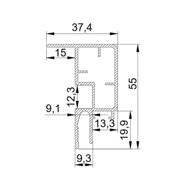 Профиль LumFer Clamp Radium размеры