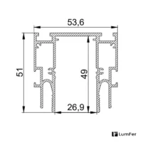 Профиль LumFer Clamp TR25 (Track 25) размеры