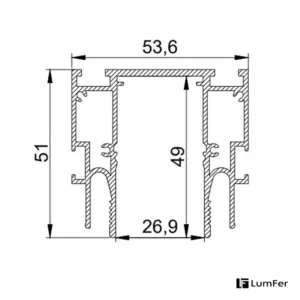 Профиль LumFer Clamp TR25 (Track 25) размеры