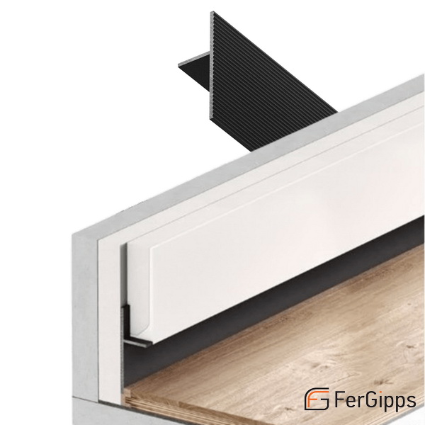 УП 40 - Универсальный плинтус для ГКЛ FerGipps, чёрный, 200см. УП 40 - Универсальный плинтус для ГКЛ FerGipps, чёрный, 200см.