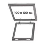 Скрытый люк для натяжного потолка 100х100 без подсветки на петлях NOVA