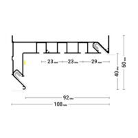 Профиль карниз Flexy GARDINA2 01 (ПФ 8243) 3х рядный размеры
