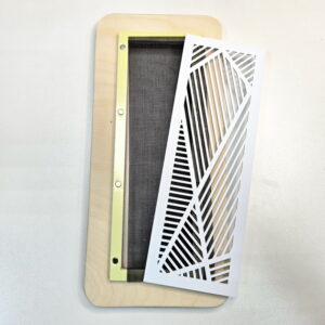 Магнитная вентиляционная решетка 204х60 прямоугольная, белая платформа фанера