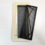 Магнитная вентиляционная решетка 204х60 прямоугольная, чёрная, платформа фанера