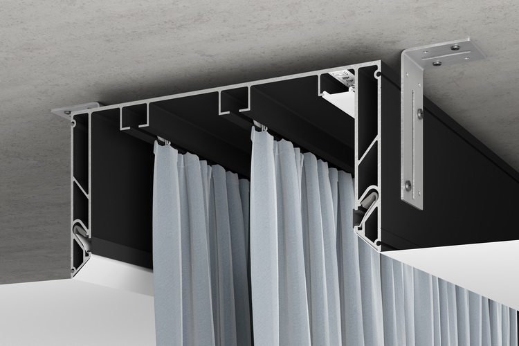 Профиль карниз X Line GARDINA X 70 чёрный конструктив