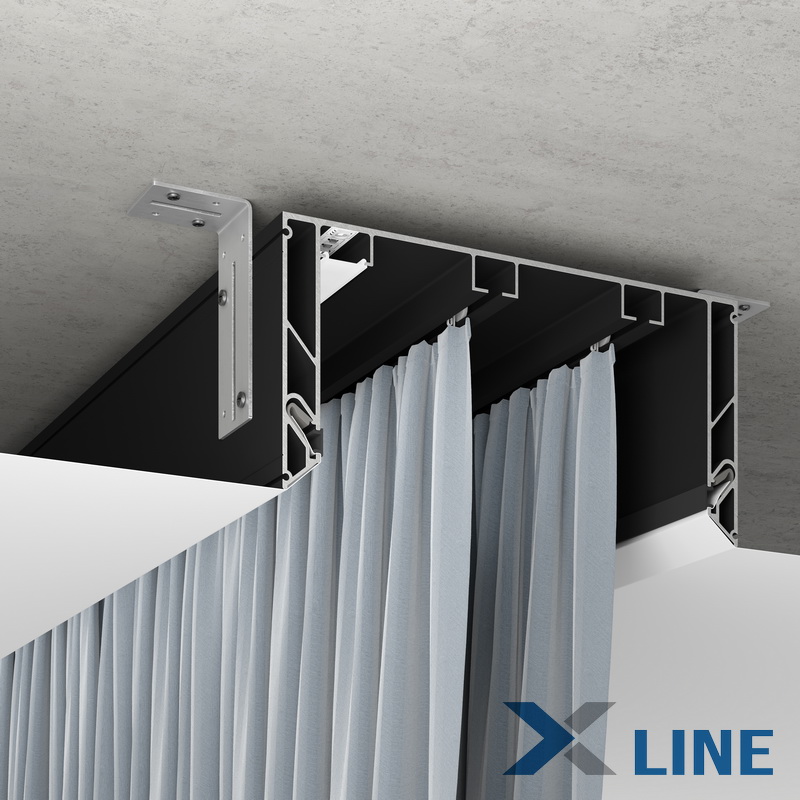 Профиль карниз X Line GARDINA X 70 чёрный Профиль карниз X Line GARDINA X 70 чёрный