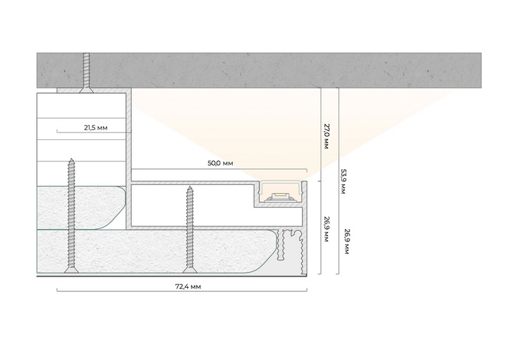 ТВ 52 — Профиль ТВ остров для гипсокартона конструктив