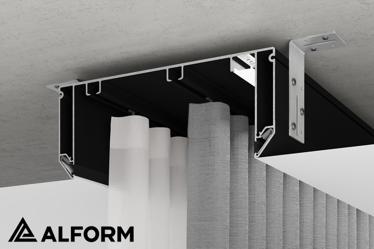 Конструктив Профиля гардина Gardina P 60 Карниз двухрядный чёрный