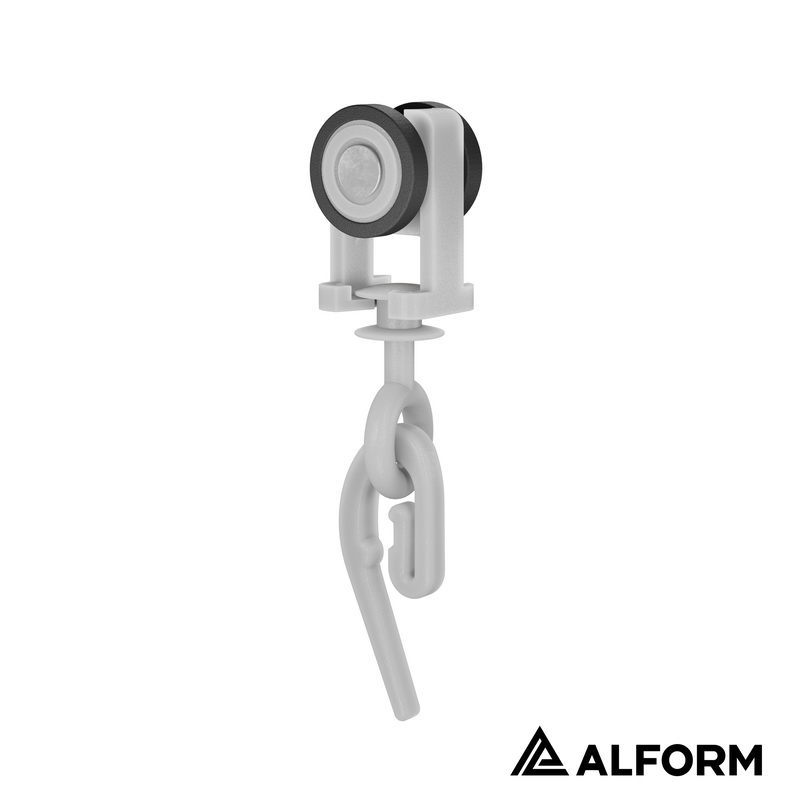 Крючок бегунок прорезиненный для карниза белый