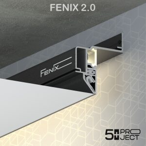 Парящий профиль FENIX 2.0 с рассеивателем, чёрный, 2м.