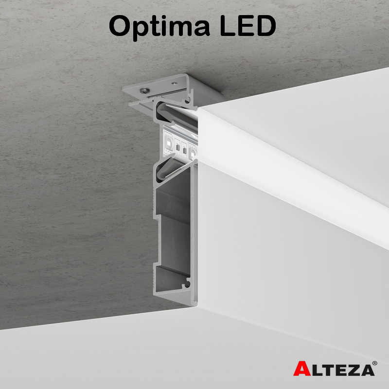 Профиль Optima LED 70 Alteza для перехода уровня с подсветкой Профиль Optima LED 70 Alteza для перехода уровня с подсветкой