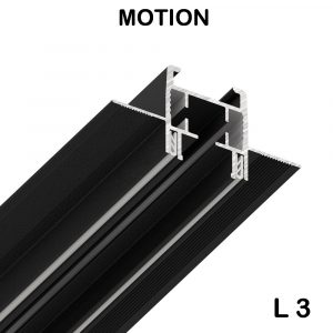 Профиль карнизный SLOTT MOTION, чёрный, однорядный карниз, 300см. KRAAB SYSTEMS