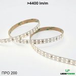 Светодиодная лента двухрядная 10мм 2835 240м (22Втм) 24В нейтральная, серия ПРО200 LEDS POWER