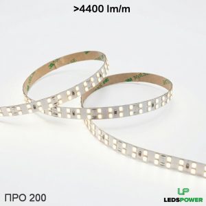 Светодиодная лента двухрядная 10мм 2835 240м (22Втм) 24В нейтральная, серия ПРО200 LEDS POWER