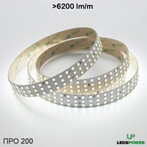 Светодиодная лента трехрядная 2835 336м (31Втм) 24В нейтральная, серия ПРО200 LEDS POWER