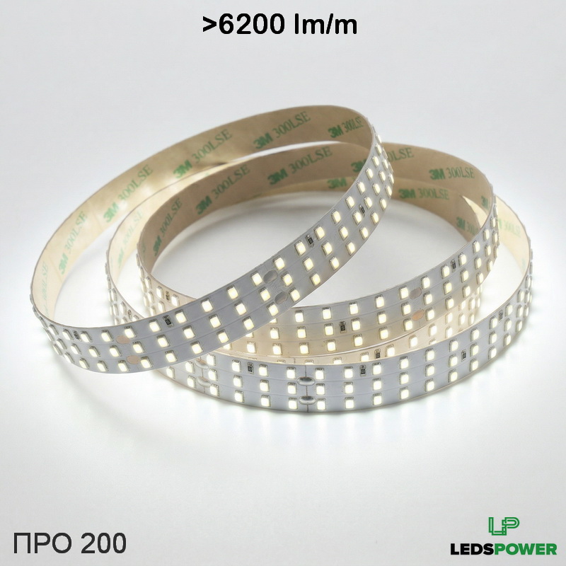 Светодиодная лента трехрядная 2835 336м (31Втм) 24В нейтральная, серия ПРО200 LEDS POWER Светодиодная лента трехрядная 2835 336м (31Втм) 24В нейтральная, серия ПРО200 LEDS POWER