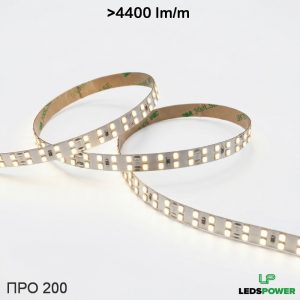 Светодиодная лента узкая двухрядная 10мм 2835 240м (22Втм) 24В нейтральная, серия ПРО200 LEDS POWER