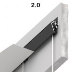 Теневой профиль EUROKRAAB 2.0 стеновой, чёрный, 200см, KRAAB SYSTEMS