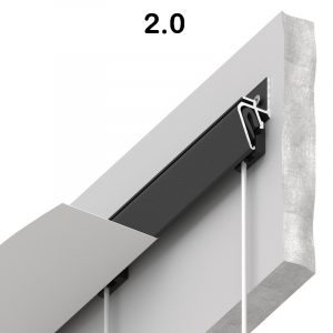 Теневой профиль EUROKRAAB 2.0 стеновой, чёрный, 200см, KRAAB SYSTEMS