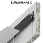 Теневой профиль EUROKRAAB X стеновой, чёрный, 200см, KRAAB SYSTEMS