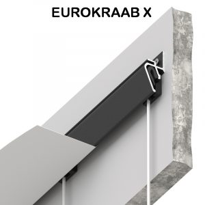 Теневой профиль EUROKRAAB X стеновой, чёрный, 200см, KRAAB SYSTEMS