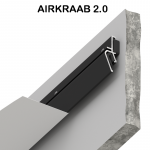 Вентиляционный теневой профиль AIRKRAAB 2.0 стеновой, чёрный, 200см, KRAAB SYSTEMS