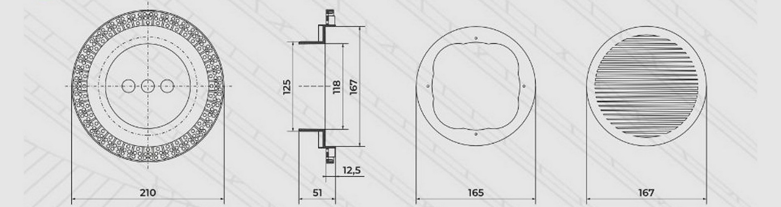 Закладная CLIP BLEND для пожарного датчика в гипсокартон размеры фото
